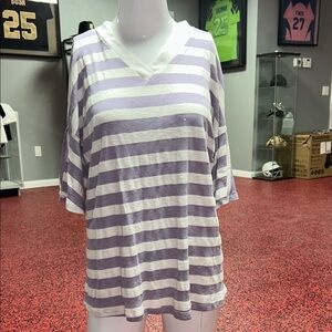 Striped Purple and White Women's Top